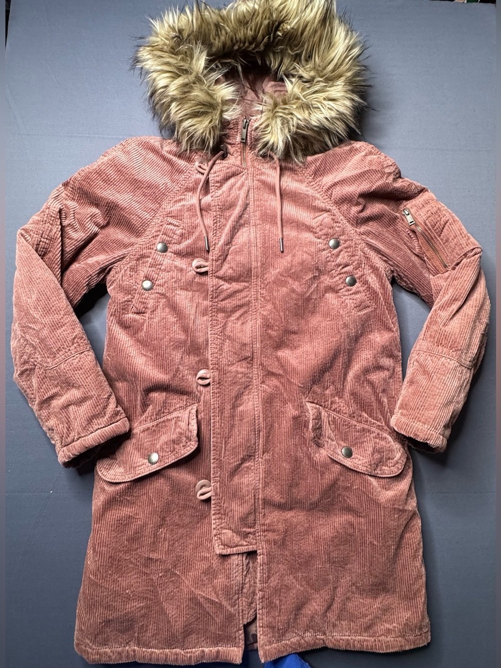 American Eagle Women pink blush Corduroy Parka Jacket